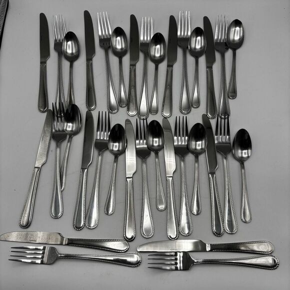 Pfaltzgraff Rope Adventure 34 Piece Flatware Silverware Dinnerware - Picture 1 of 3